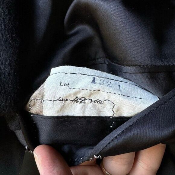 Vintage Mens Black 100% Cashmere Soft Preppy Trench Coat sz 42L - Picture 10 of 12